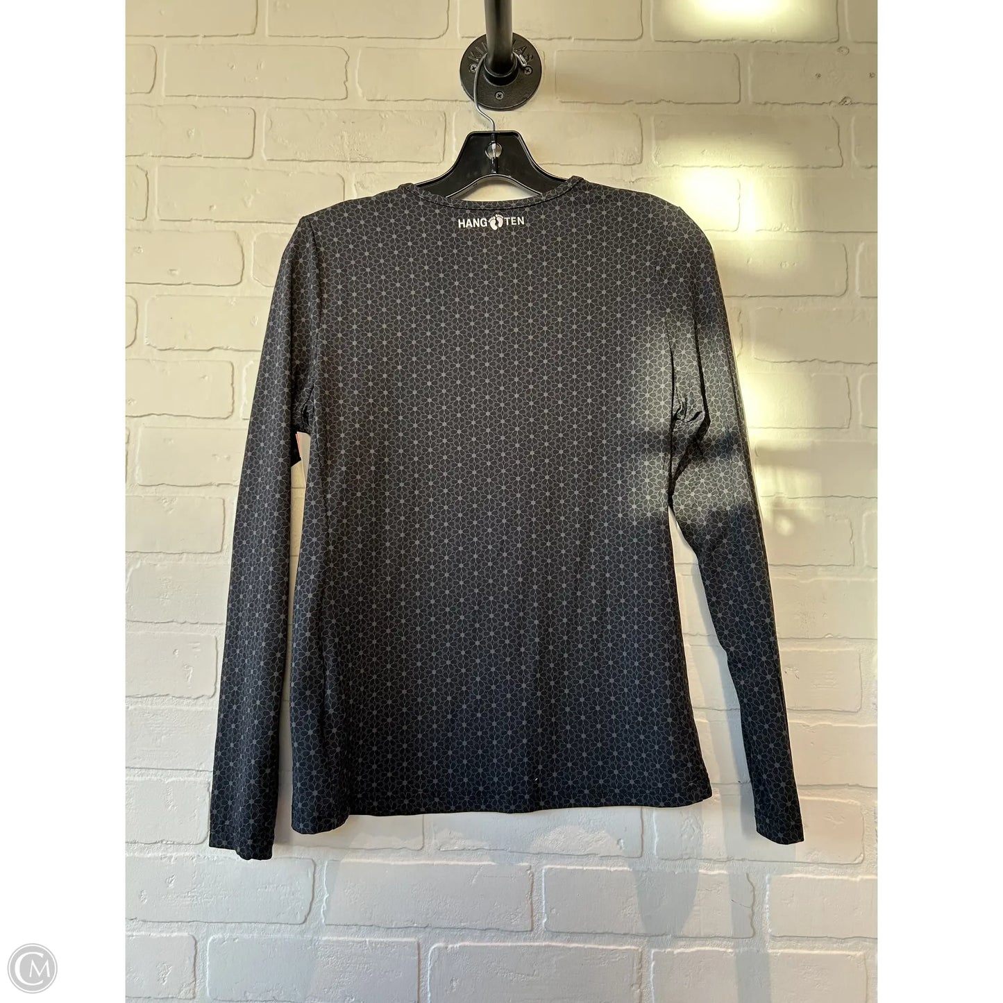 Top Long Sleeve By Hang Ten In Black & Grey, Size: S