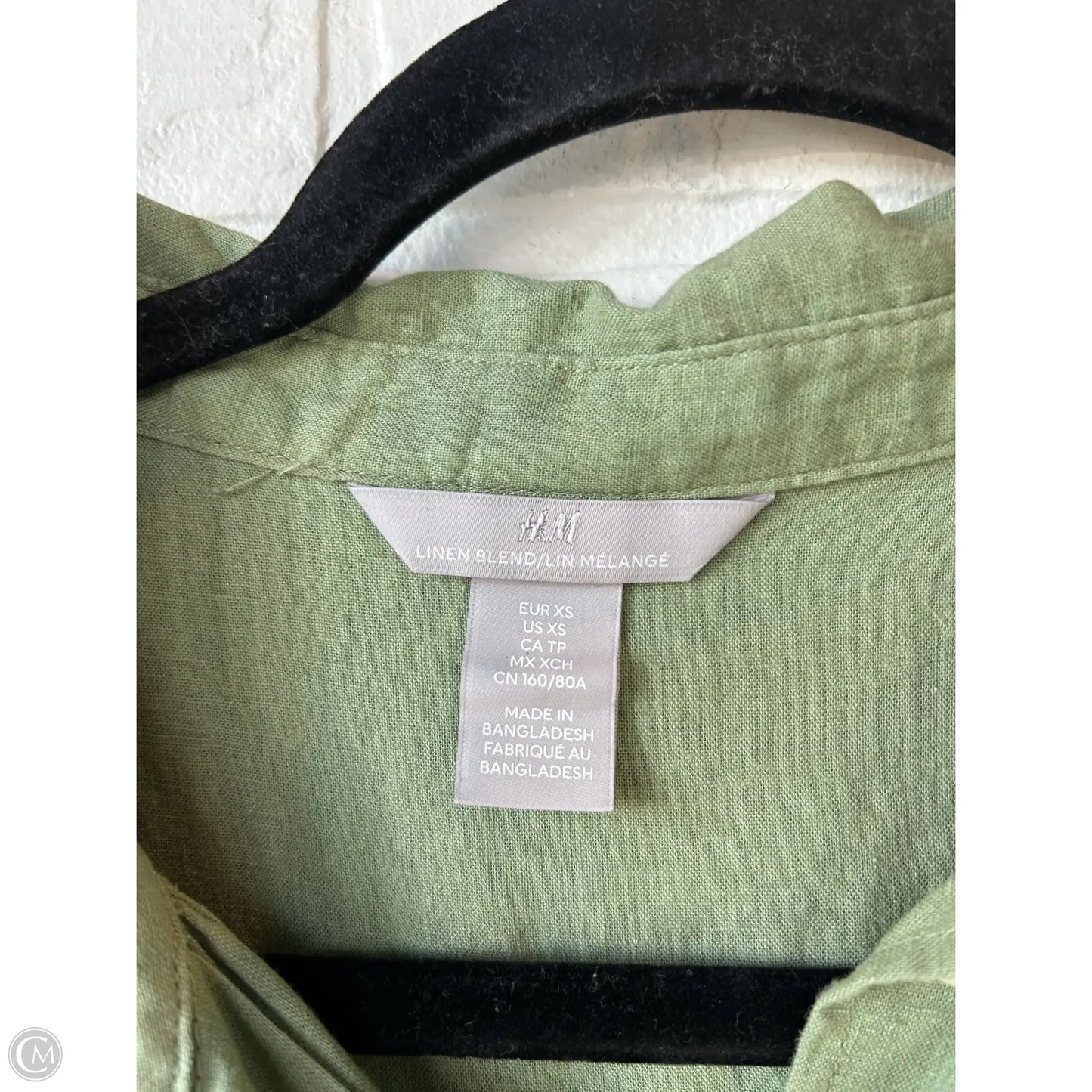 Top Sleeveless By H&m In Green, Size: Xs