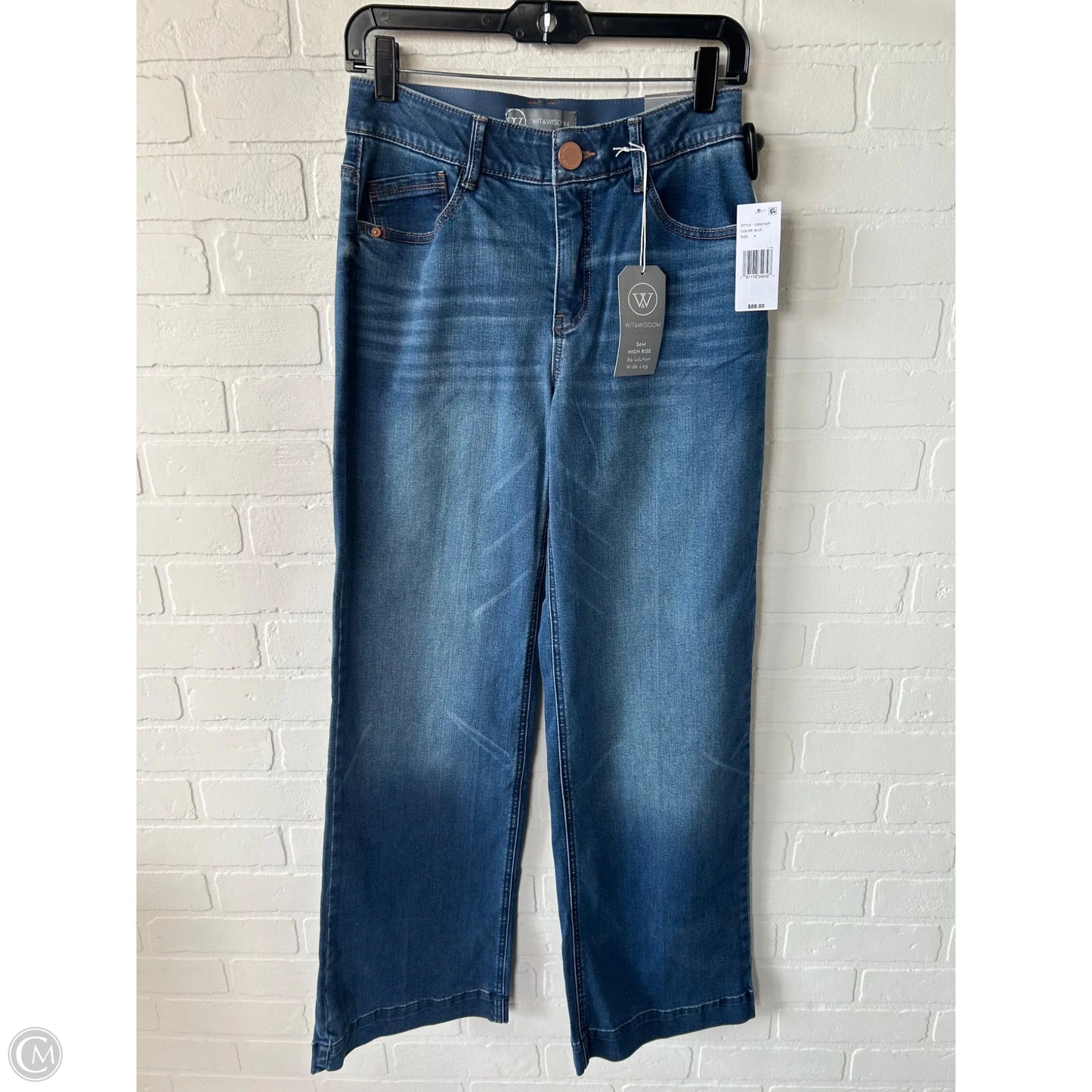 Jeans Wide Leg By Wit & Wisdom In Blue Denim, Size: 4