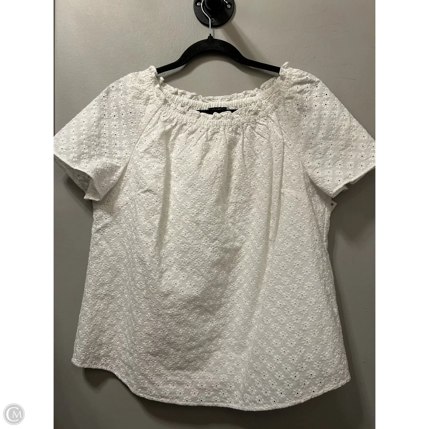 Top Short Sleeve By Talbots In White, Size: Mp