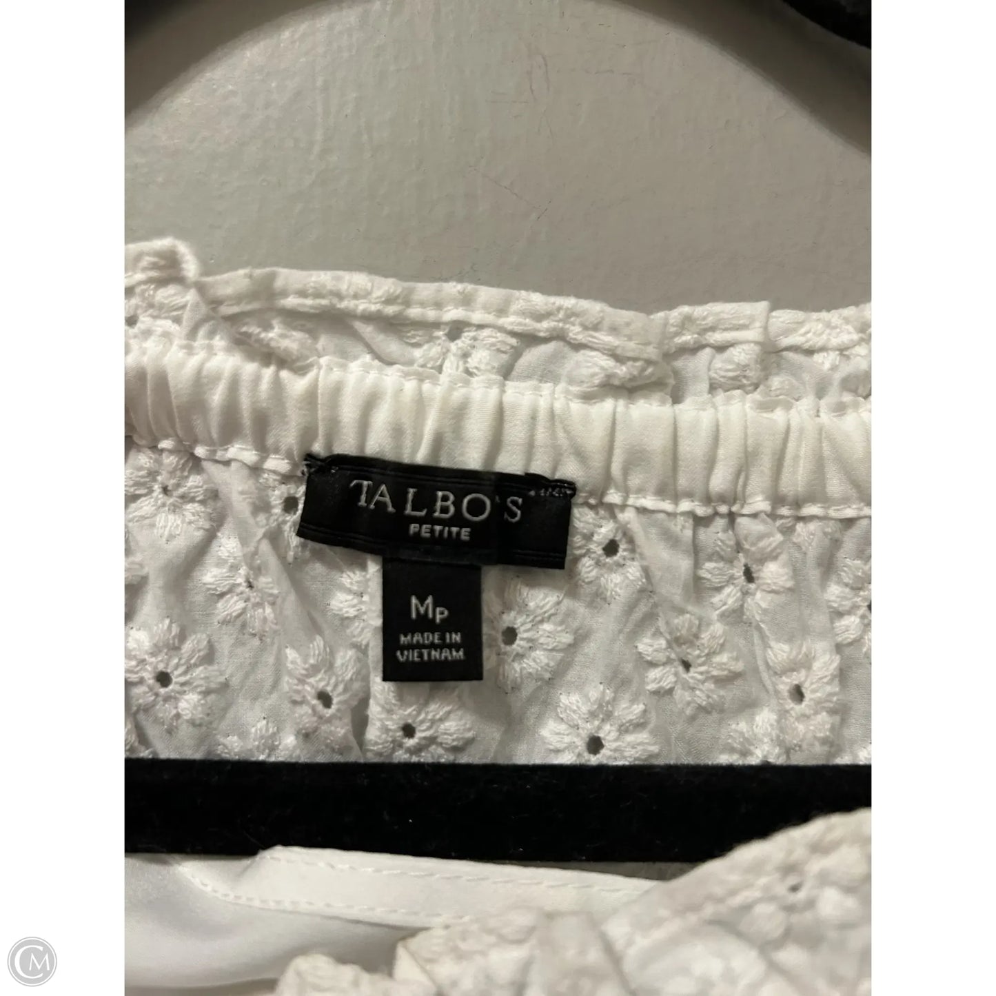 Top Short Sleeve By Talbots In White, Size: Mp