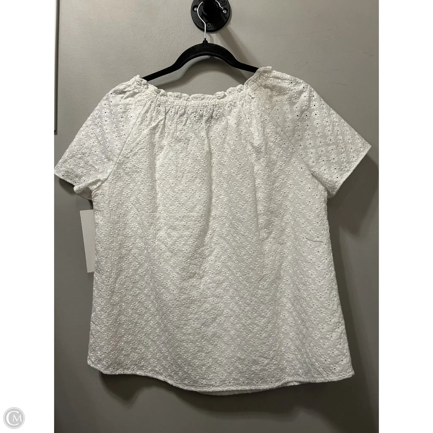 Top Short Sleeve By Talbots In White, Size: Mp