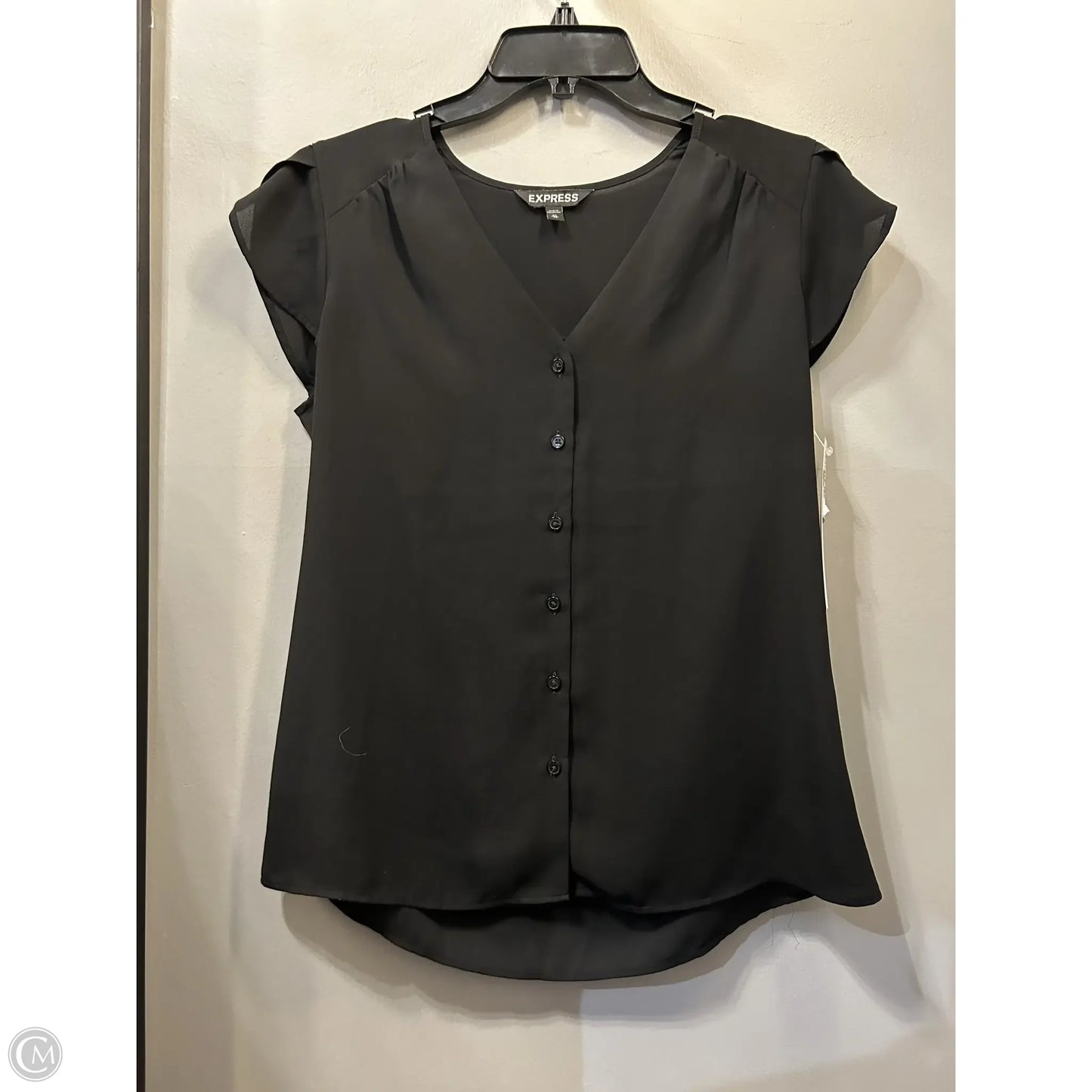 Top Short Sleeve By Express In Black, Size: Xs