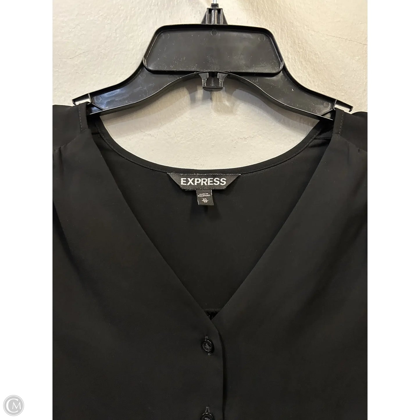 Top Short Sleeve By Express In Black, Size: Xs