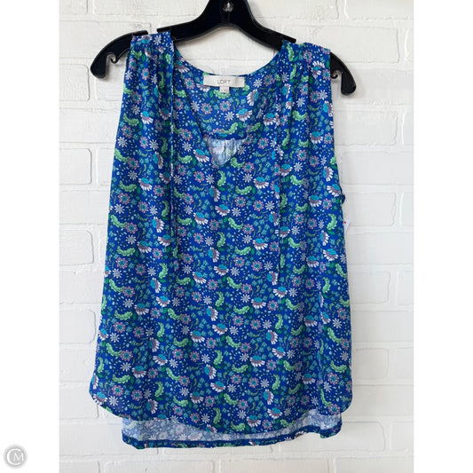 Top Sleeveless By Loft In Blue, Size: L