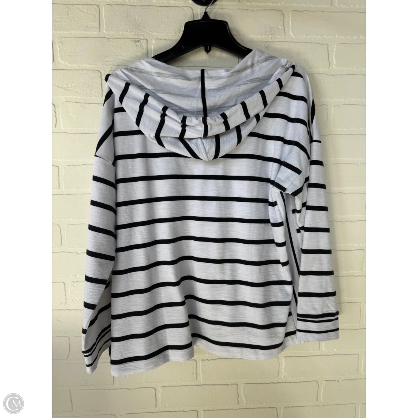 Sweatshirt Hoodie By Talbots In Black & White, Size: Xlp