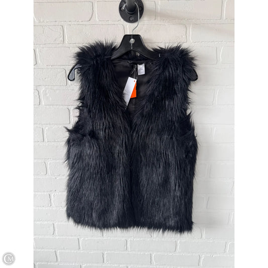 Vest Faux Fur & Sherpa By Divided In Black, Size: M