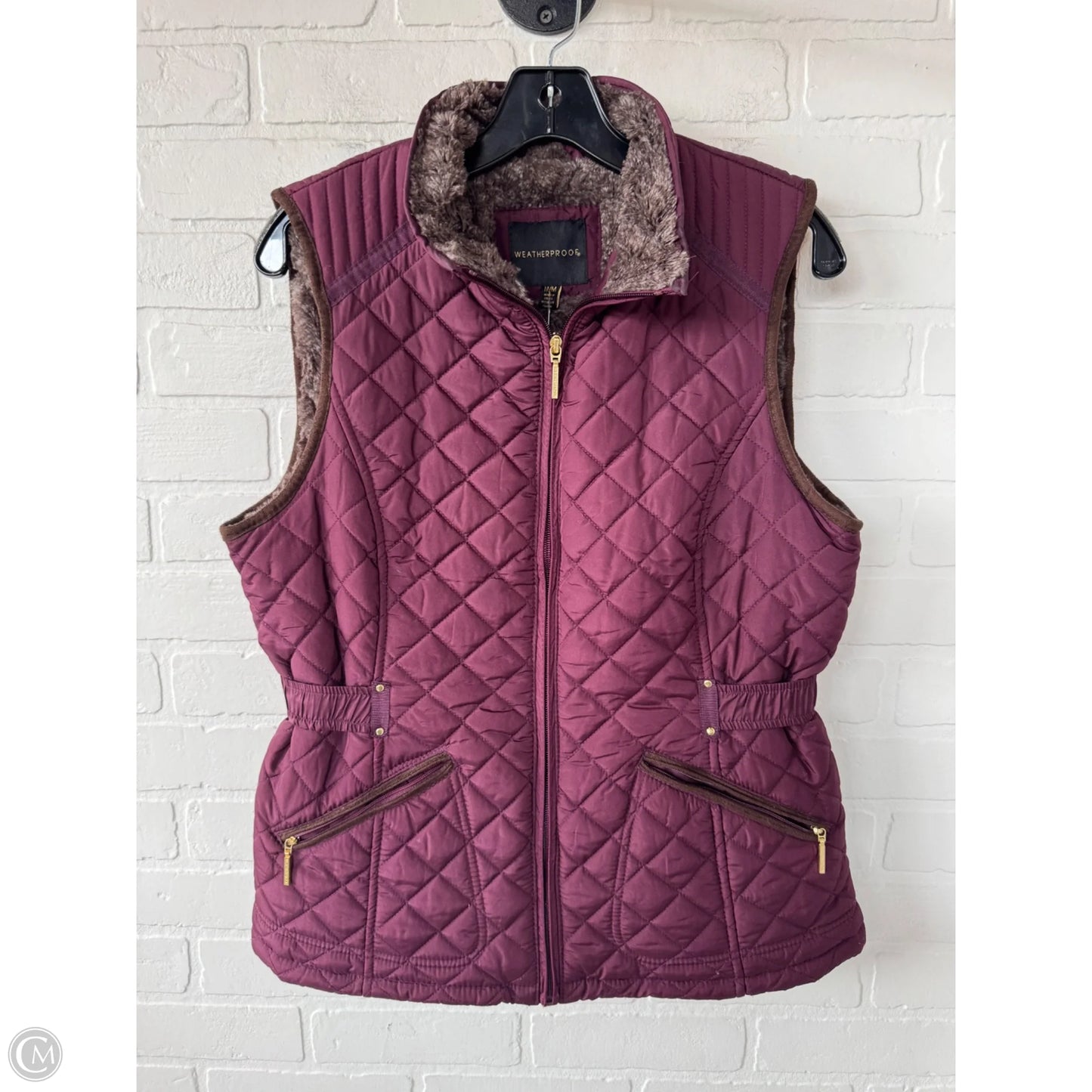 Vest Puffer & Quilted By Weatherproof In Red, Size: M