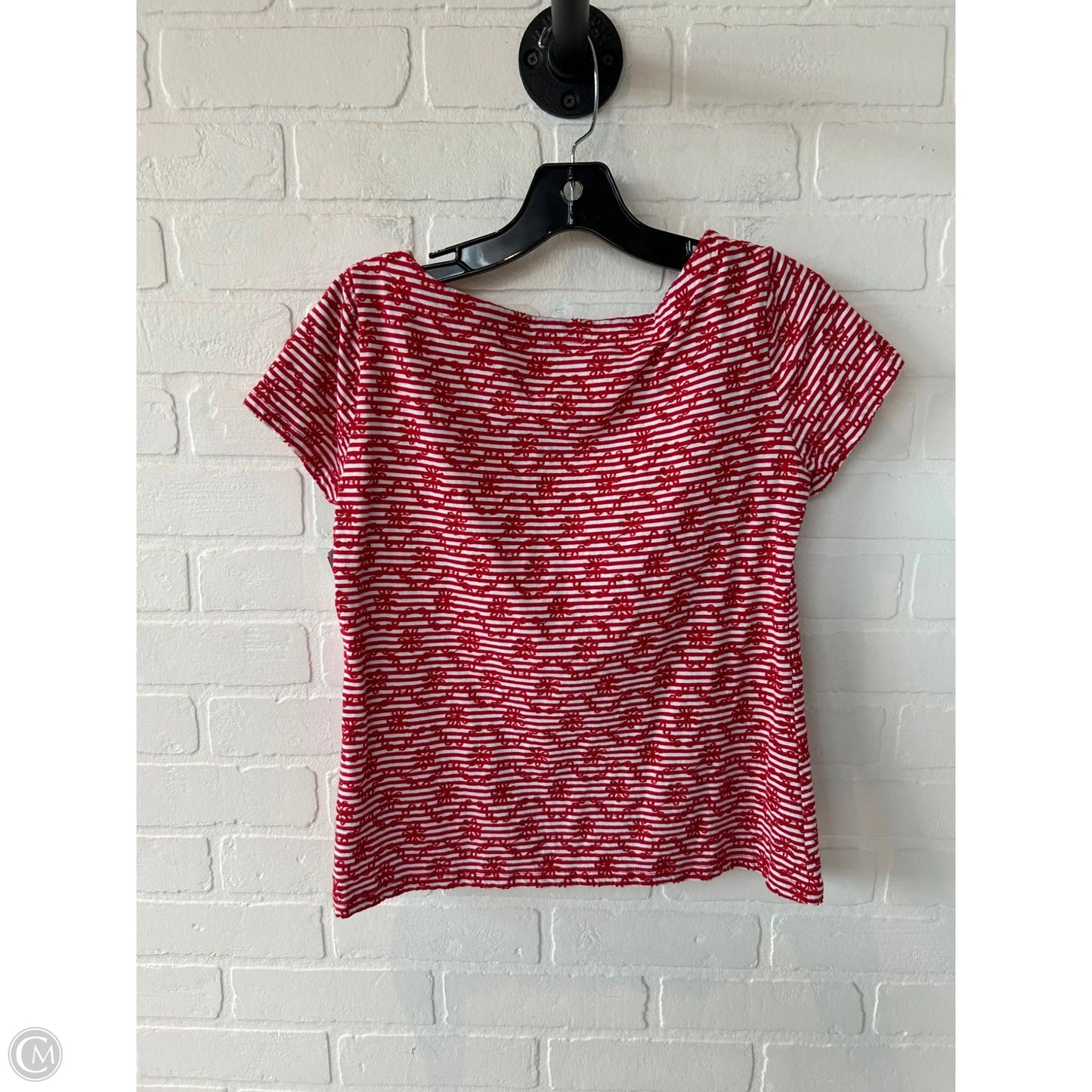 Top Short Sleeve By Anthropologie In Red & White, Size: Xs