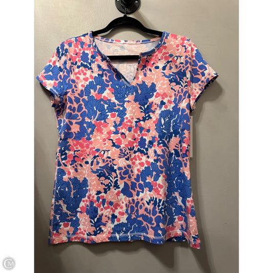 Top Short Sleeve By Talbots In Blue & Pink, Size: Mp