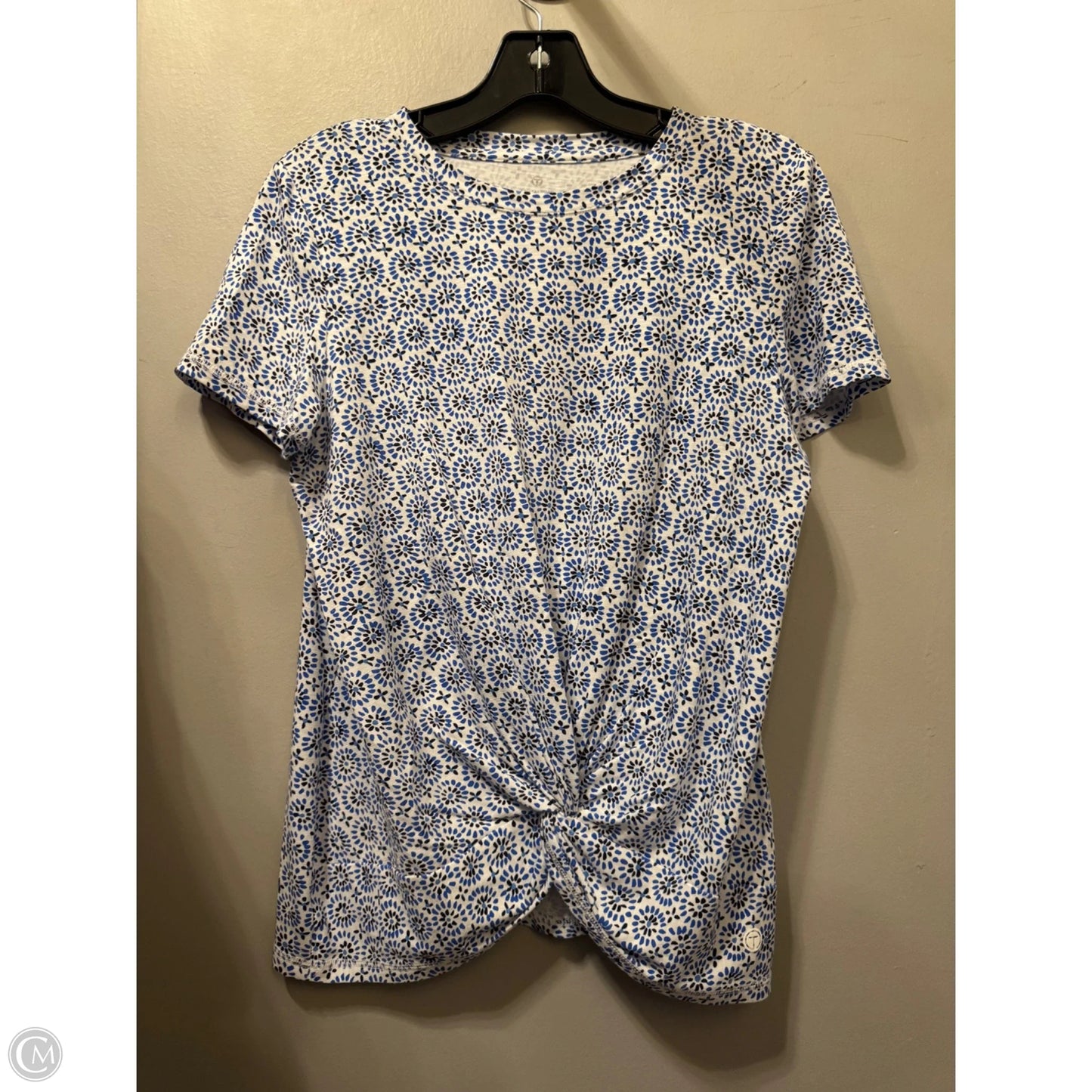 Top Short Sleeve By Talbots In Blue & White, Size: Mp