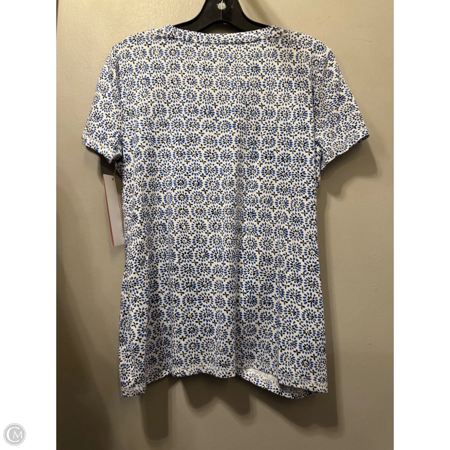 Top Short Sleeve By Talbots In Blue & White, Size: Mp