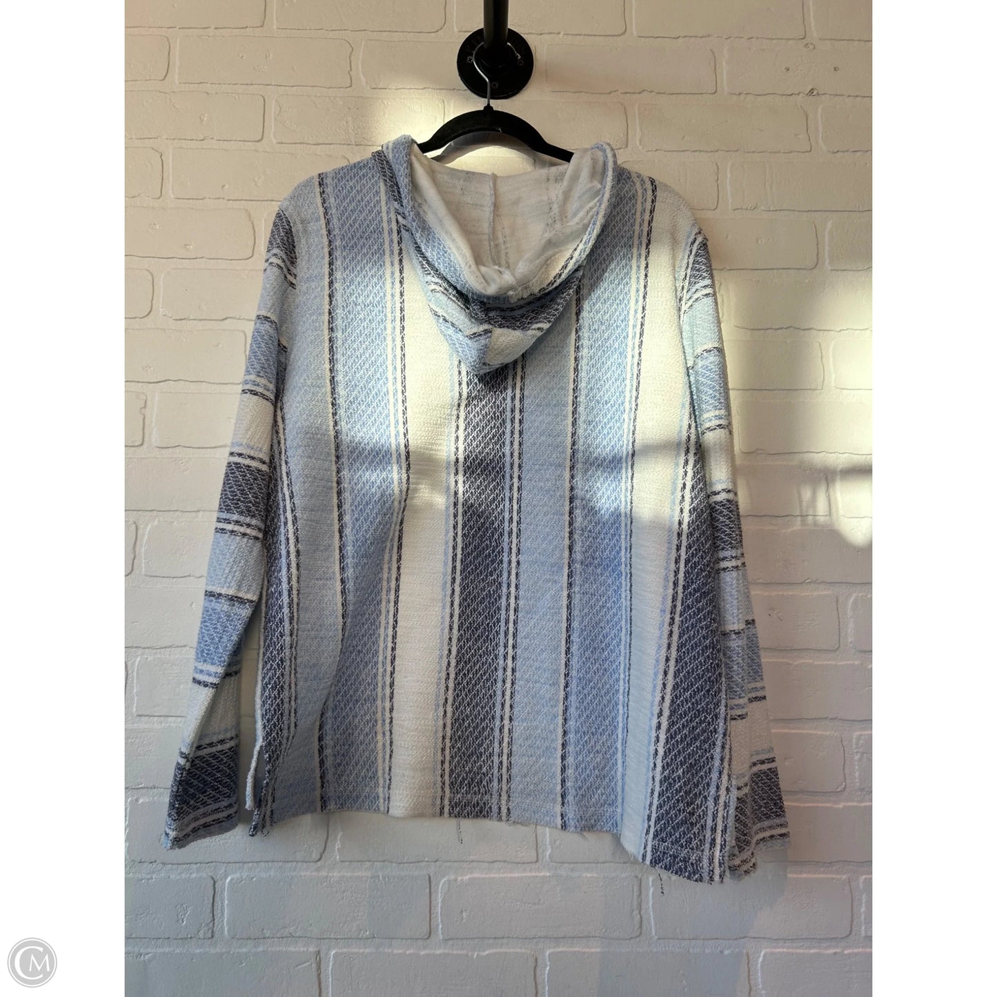 Top Long Sleeve By Ocean Drive In Blue & White, Size: S