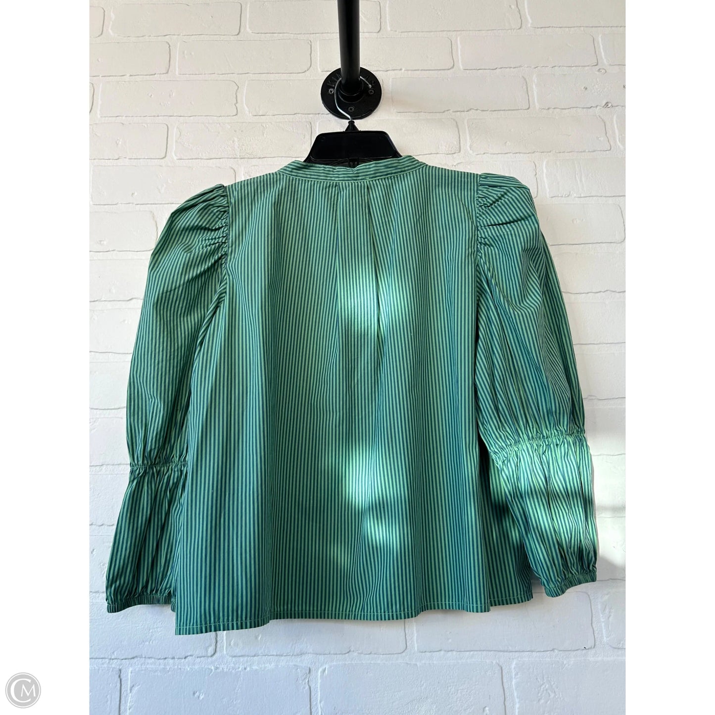 Top Long Sleeve By Nation In Blue & Green, Size: M