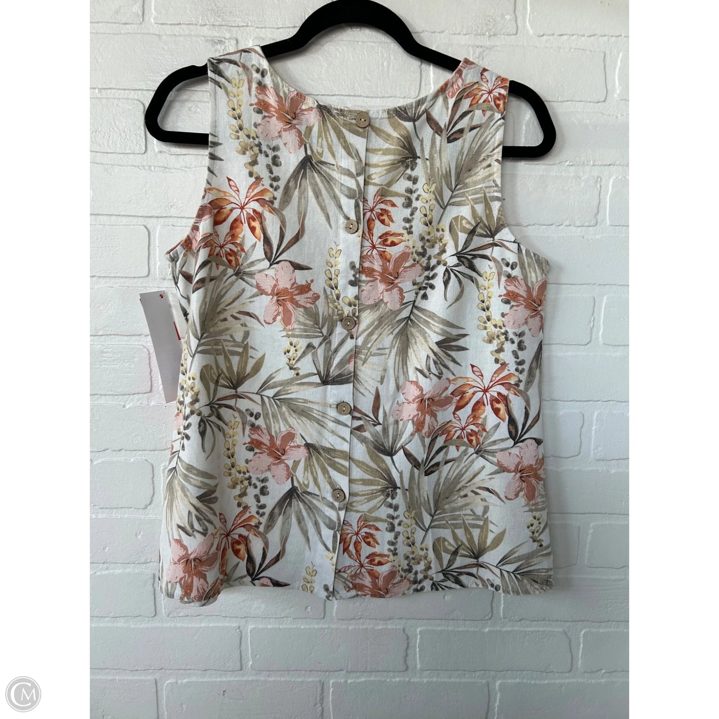 Top Sleeveless By Charlie B In Cream & Orange, Size: S