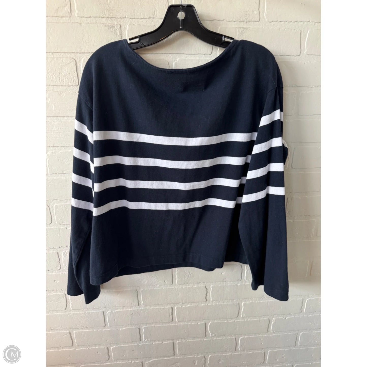 Top Long Sleeve By Faherty In Blue & White, Size: S