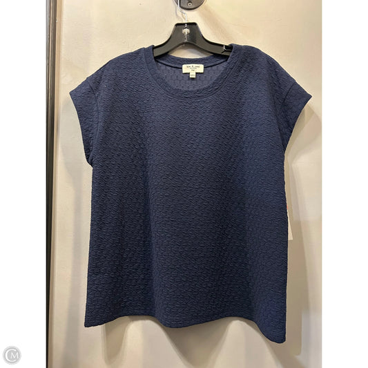 Top Short Sleeve By Kim & Cami In Blue, Size: L