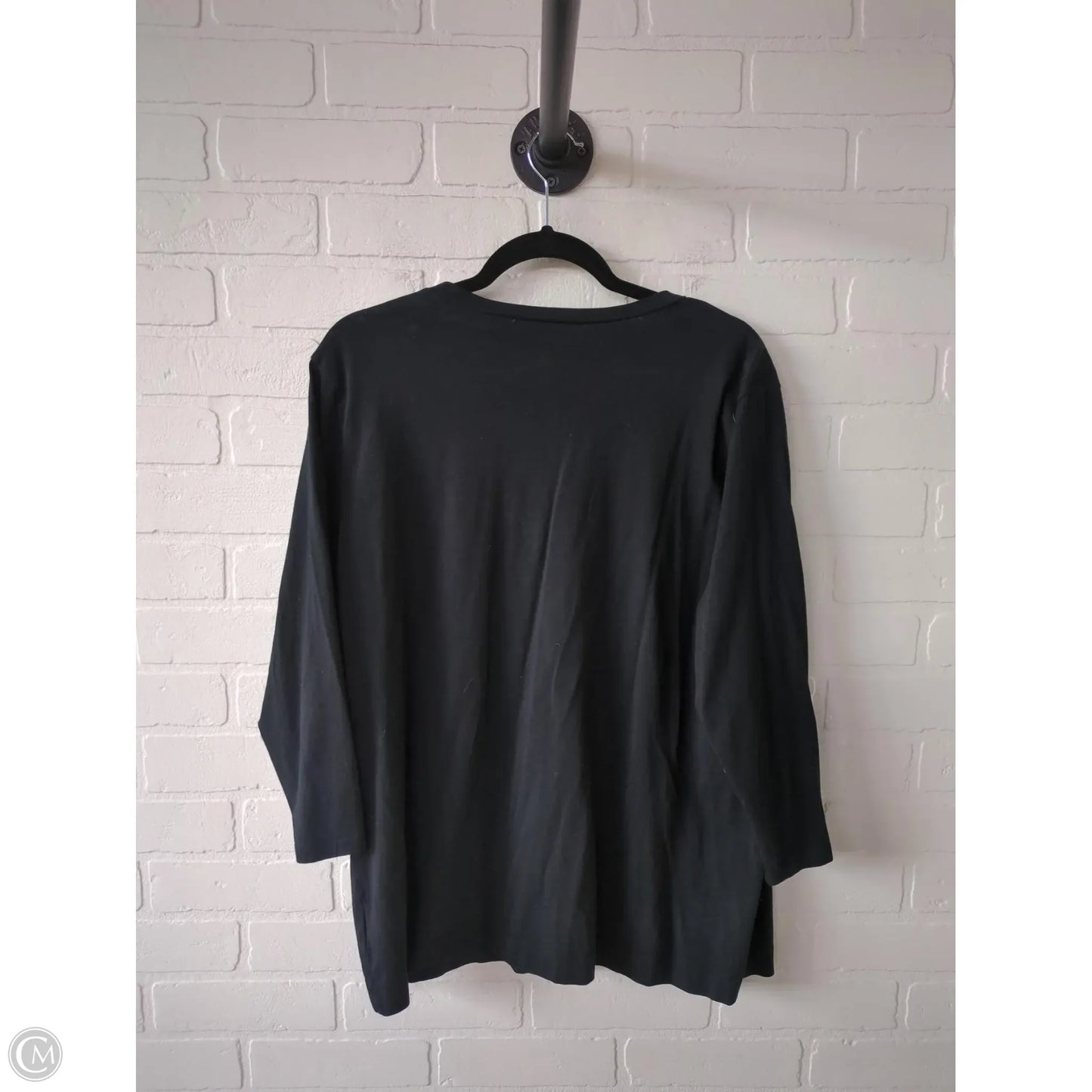 Top 3/4 Sleeve Basic By Eddie Bauer In Black, Size: Xl