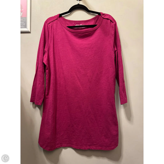 Top Long Sleeve By Eddie Bauer In Pink, Size: Xxl