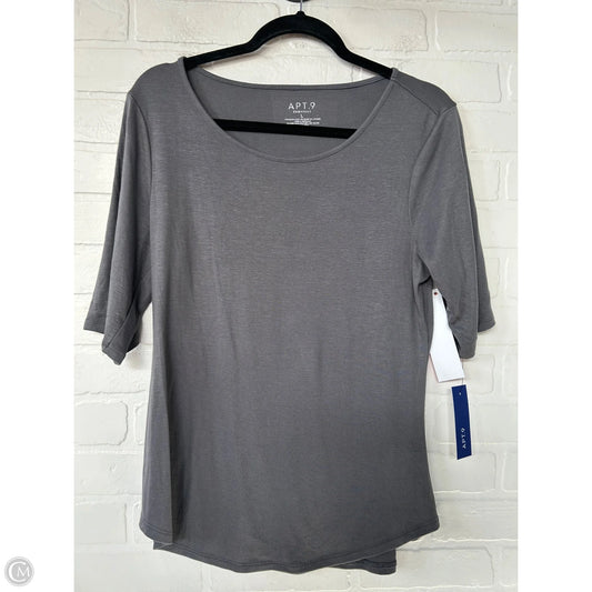 Top Short Sleeve By Apt 9 In Grey, Size: L