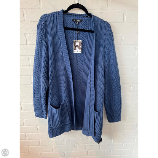 Sweater Cardigan By Rebel In Blue, Size: 2x