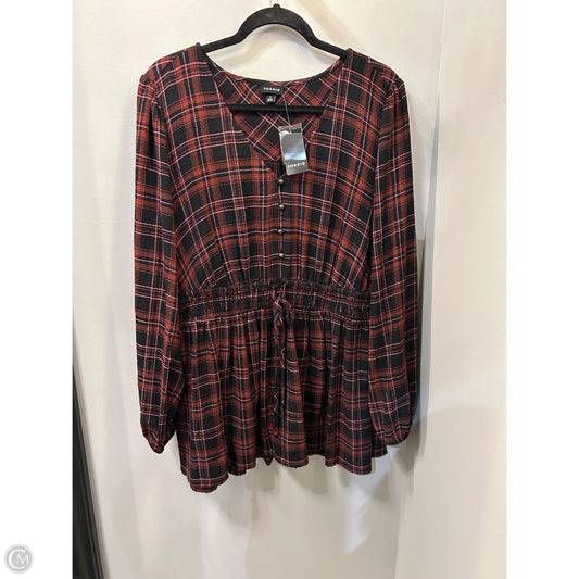 Top Long Sleeve By Torrid In Black & Orange, Size: 2x