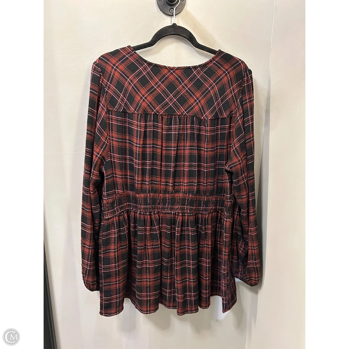 Top Long Sleeve By Torrid In Black & Orange, Size: 2x