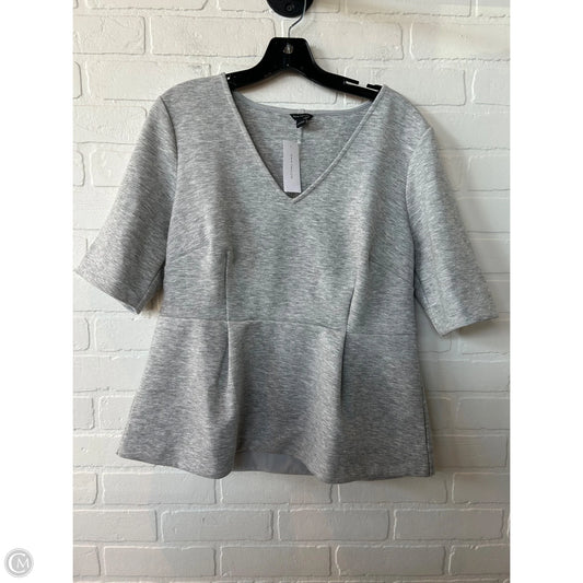 Top Short Sleeve By Ann Taylor In Grey, Size: L