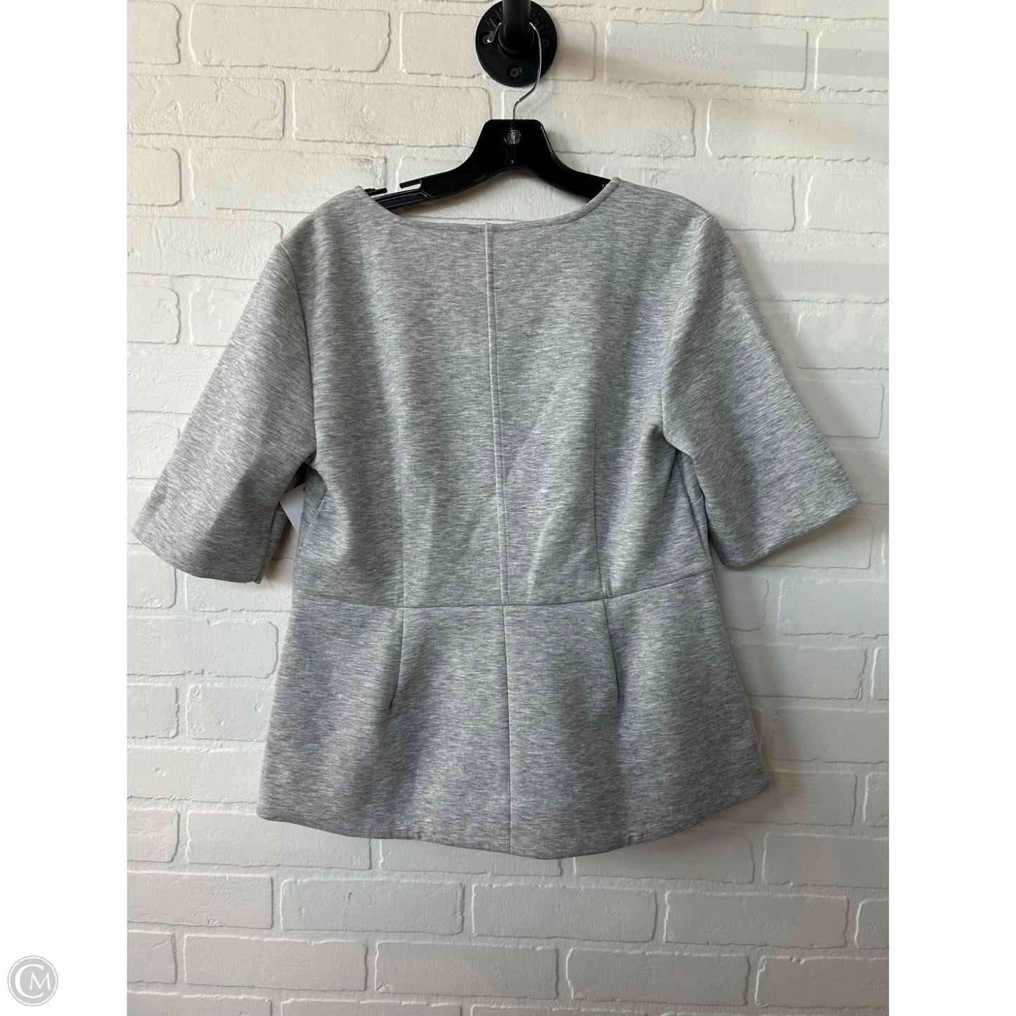 Top Short Sleeve By Ann Taylor In Grey, Size: L