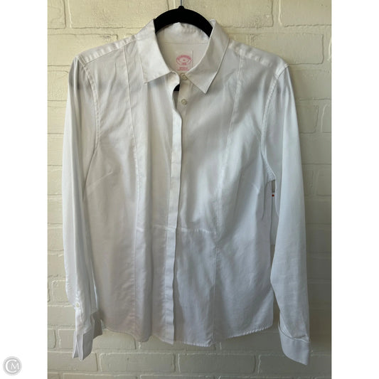 Top Long Sleeve By Brooks Brothers In White, Size: M