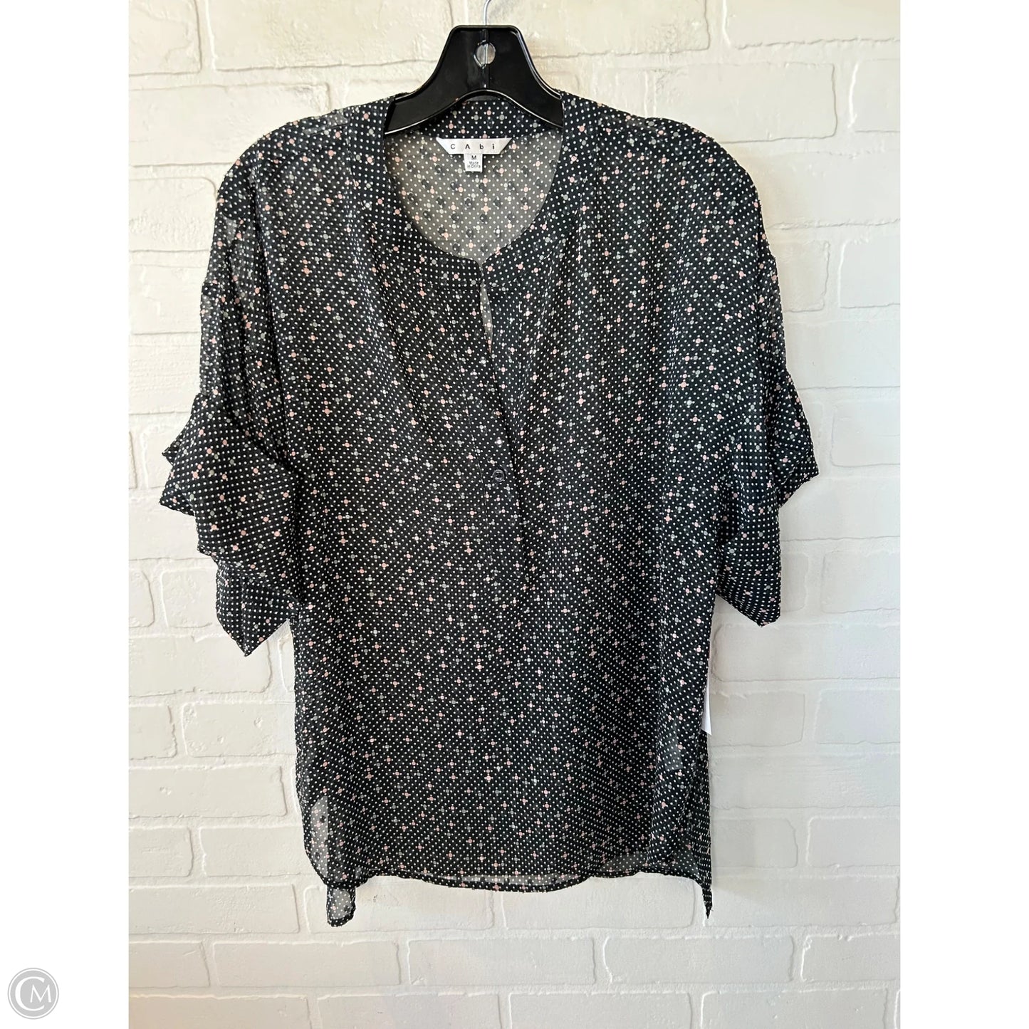 Top Short Sleeve By Cabi In Black, Size: M