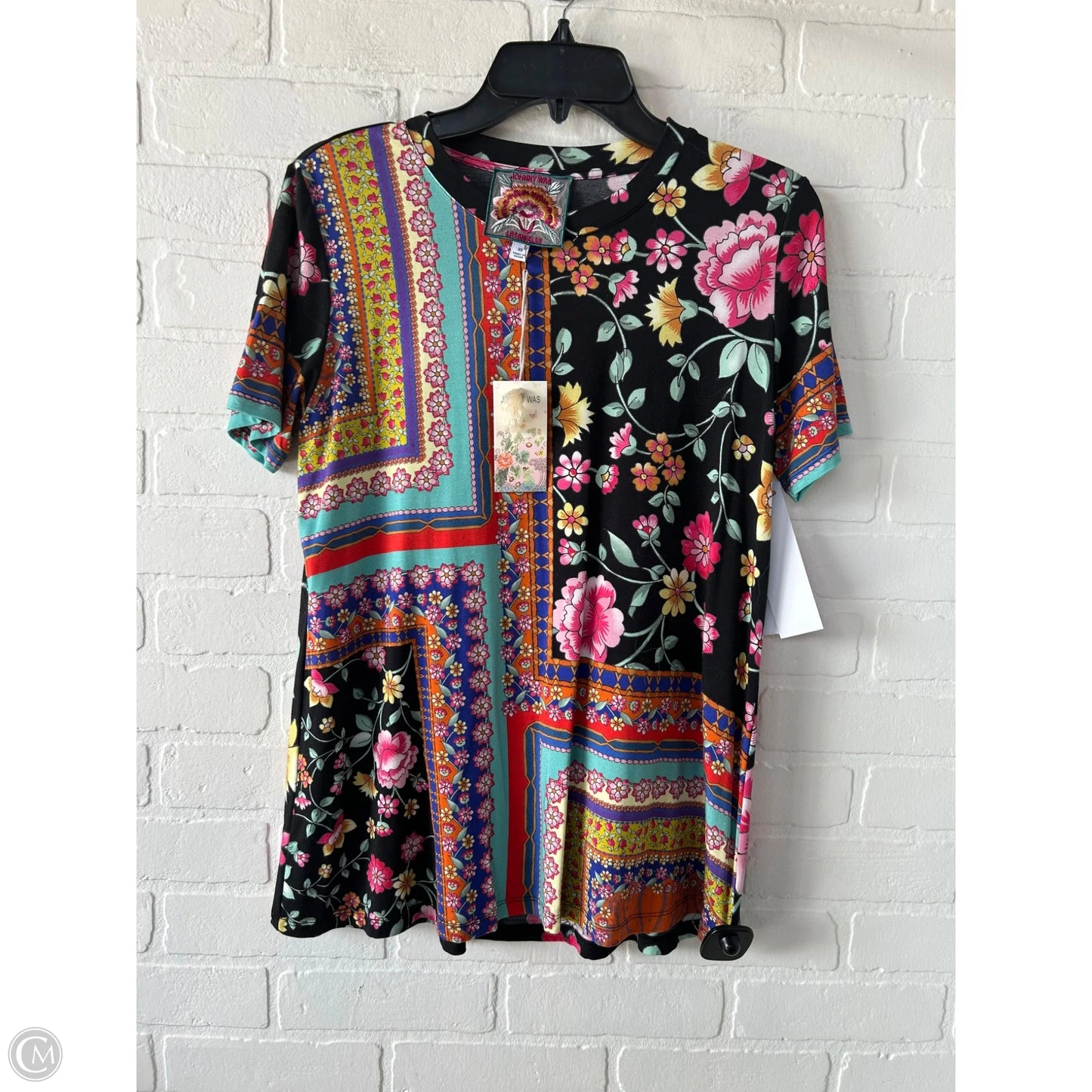 Top Short Sleeve By Johnny Was In Multi-colored, Size: Xs