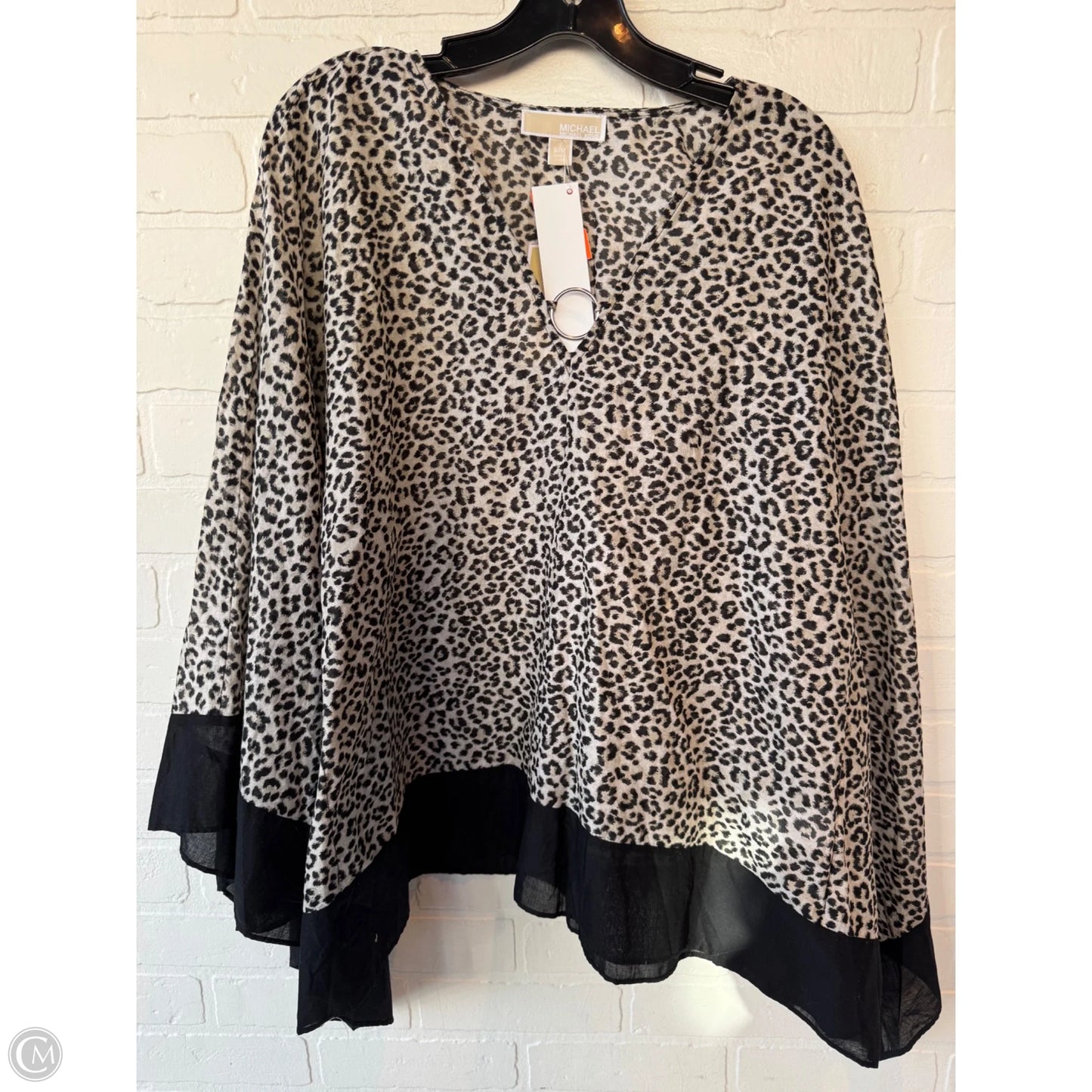 Poncho By Michael By Michael Kors In Black & Cream, Size: S