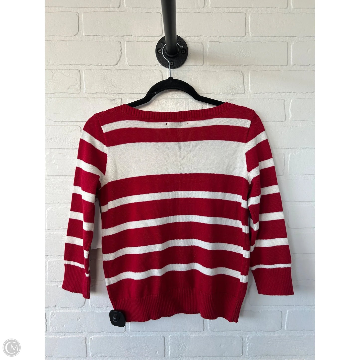 Sweater By Lauren By Ralph Lauren In Red & White, Size: S