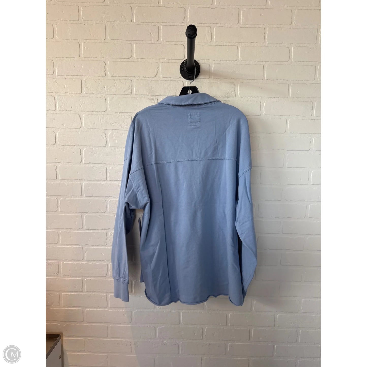 Top Long Sleeve By Aerie In Blue, Size: L