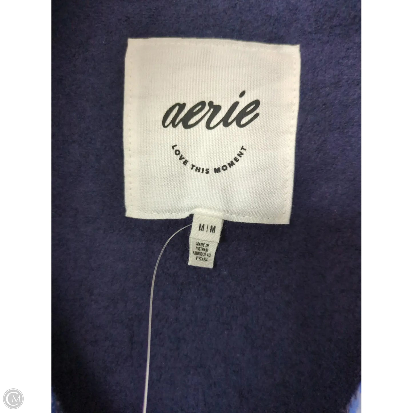 Jacket Fleece By Aerie In Blue & White, Size: M