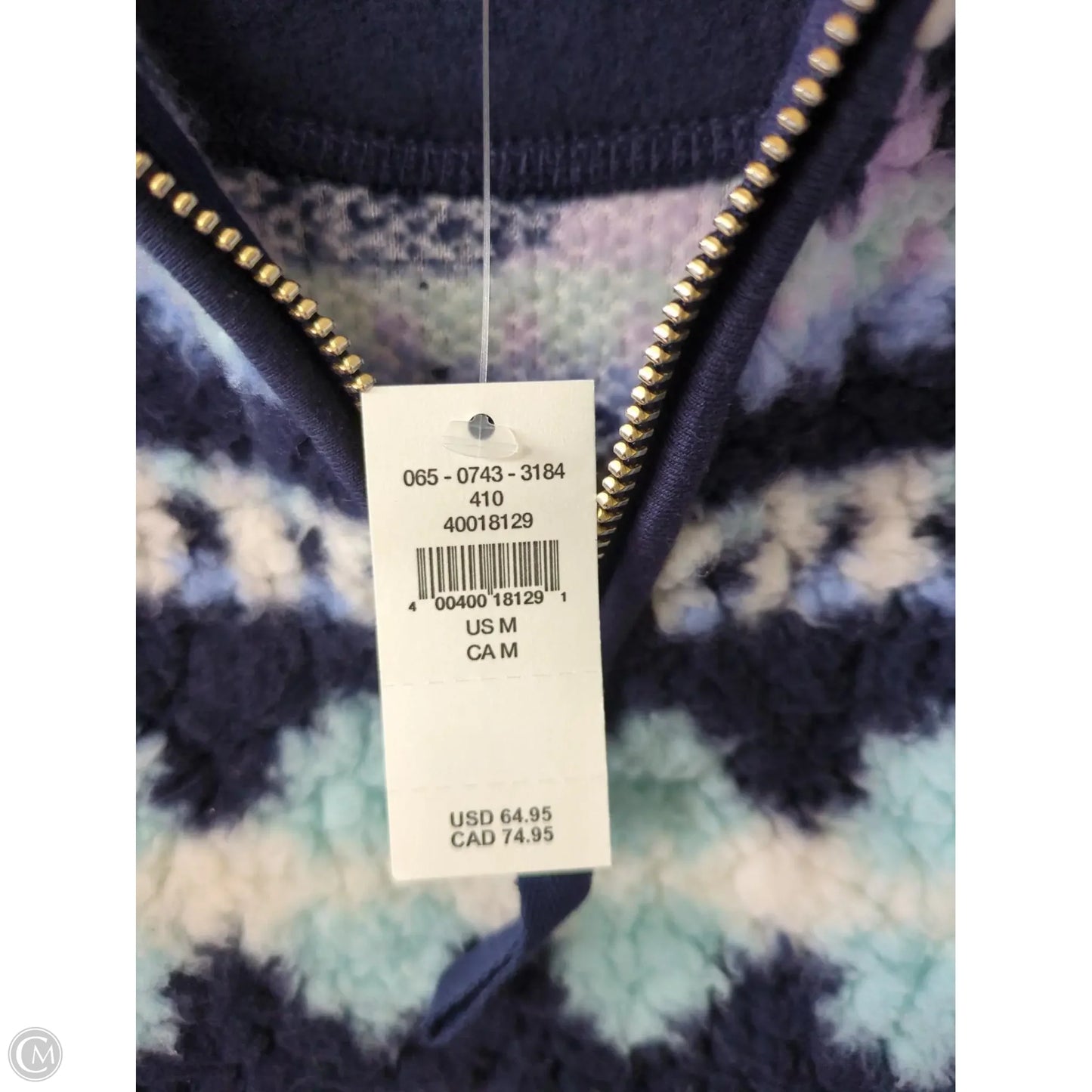 Jacket Fleece By Aerie In Blue & White, Size: M