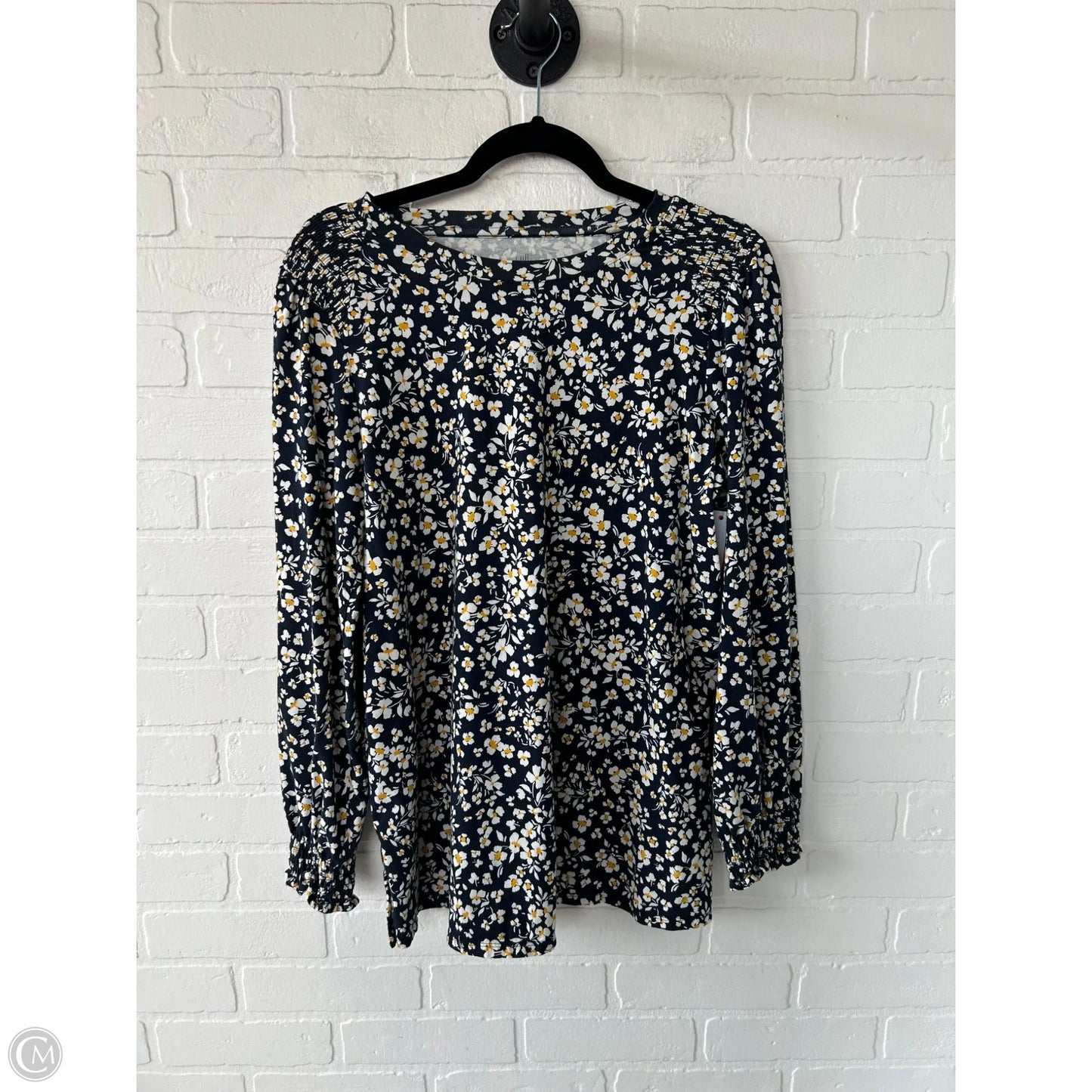 Top Long Sleeve By J. Jill In Blue & White, Size: M