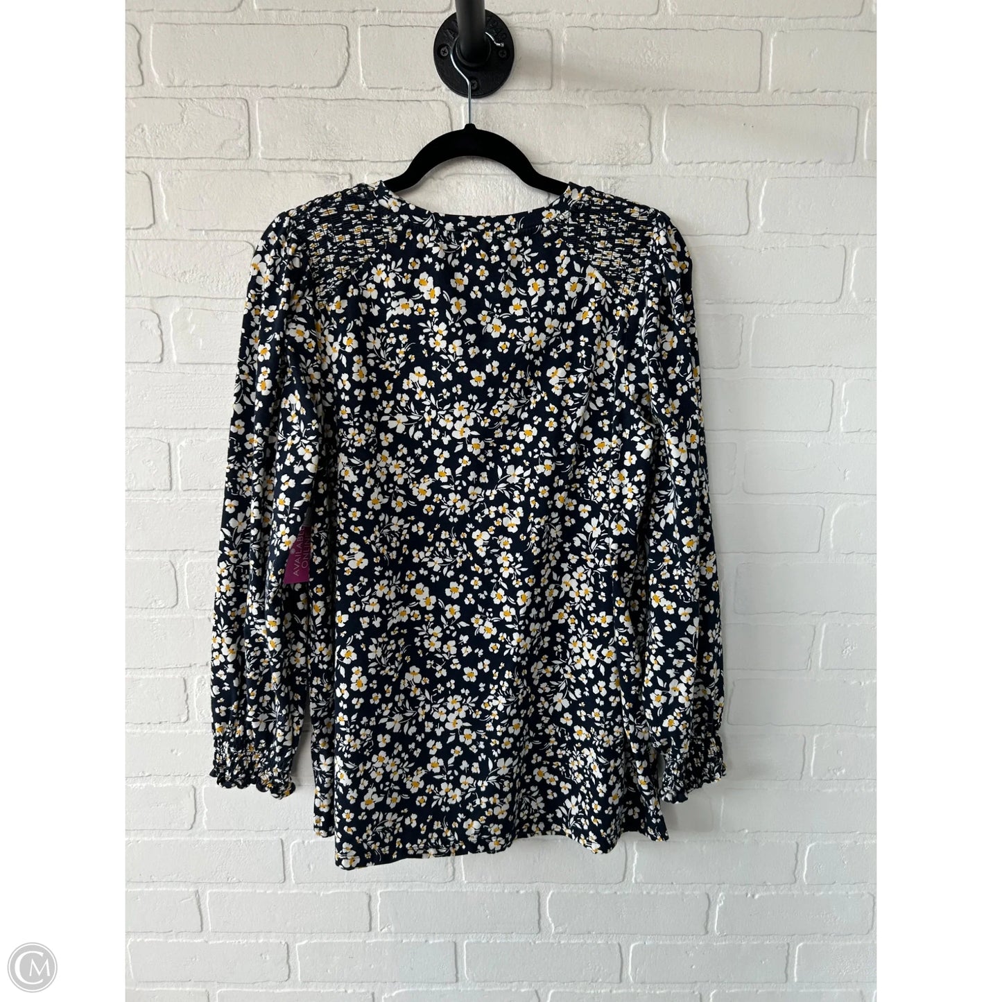 Top Long Sleeve By J. Jill In Blue & White, Size: M