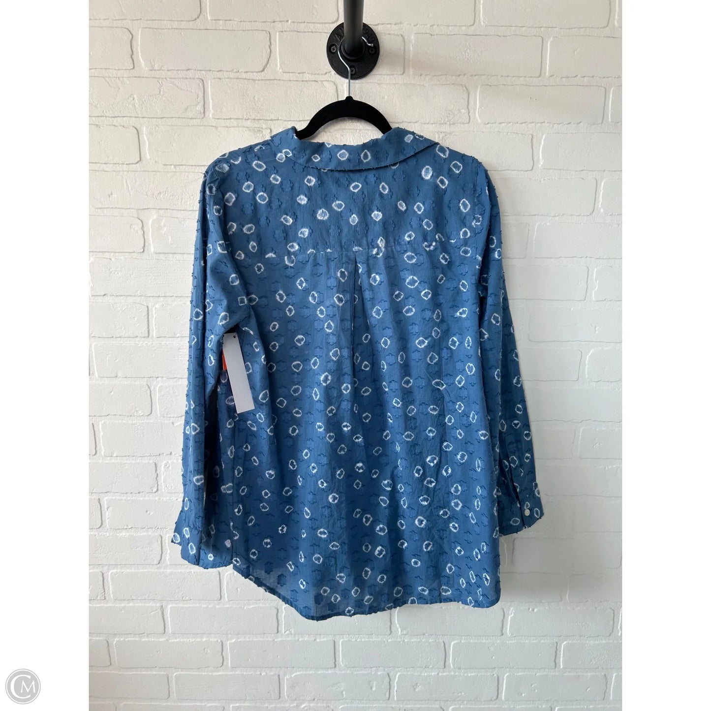 Top Long Sleeve By J. Jill In Blue & White, Size: M