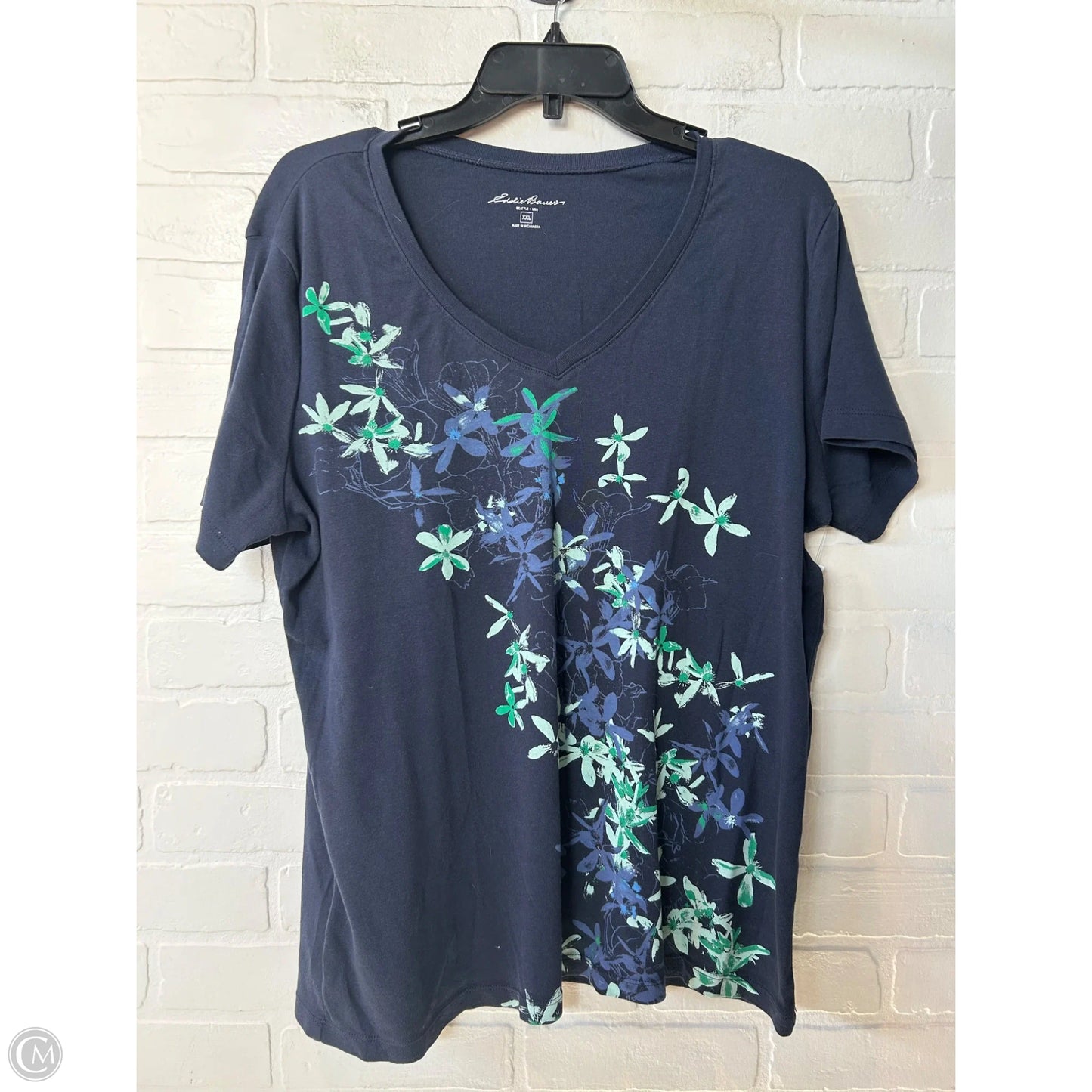 Top Short Sleeve Basic By Eddie Bauer In Navy, Size: Xxl