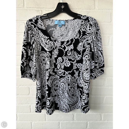 Top Short Sleeve By Cece In Black & White, Size: M