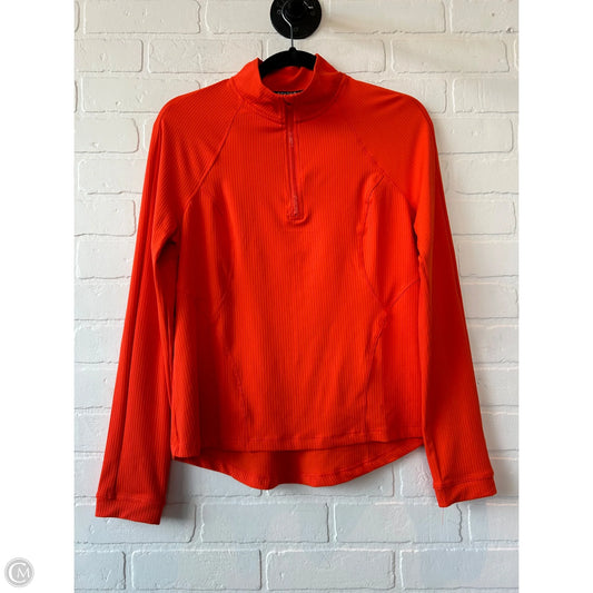 Athletic Top Long Sleeve Collar By Spyder In Orange, Size: M