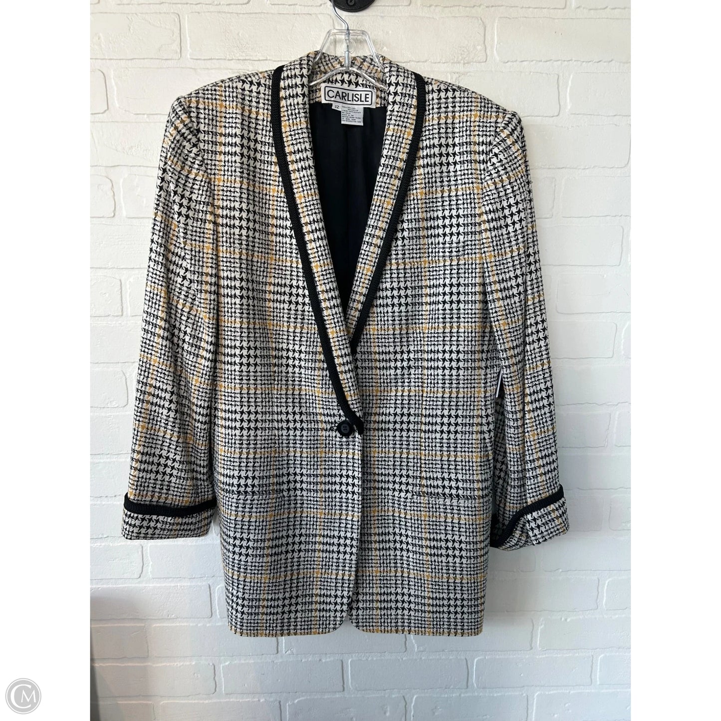 Blazer By Carlisle In Black & Cream, Size: L