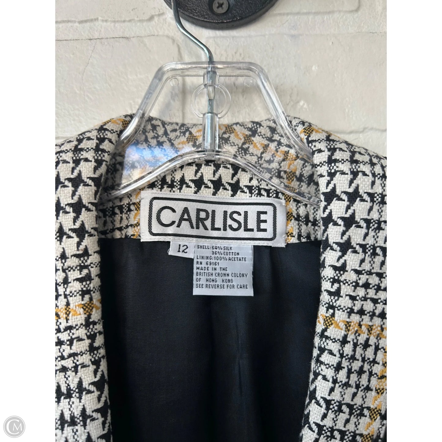 Blazer By Carlisle In Black & Cream, Size: L