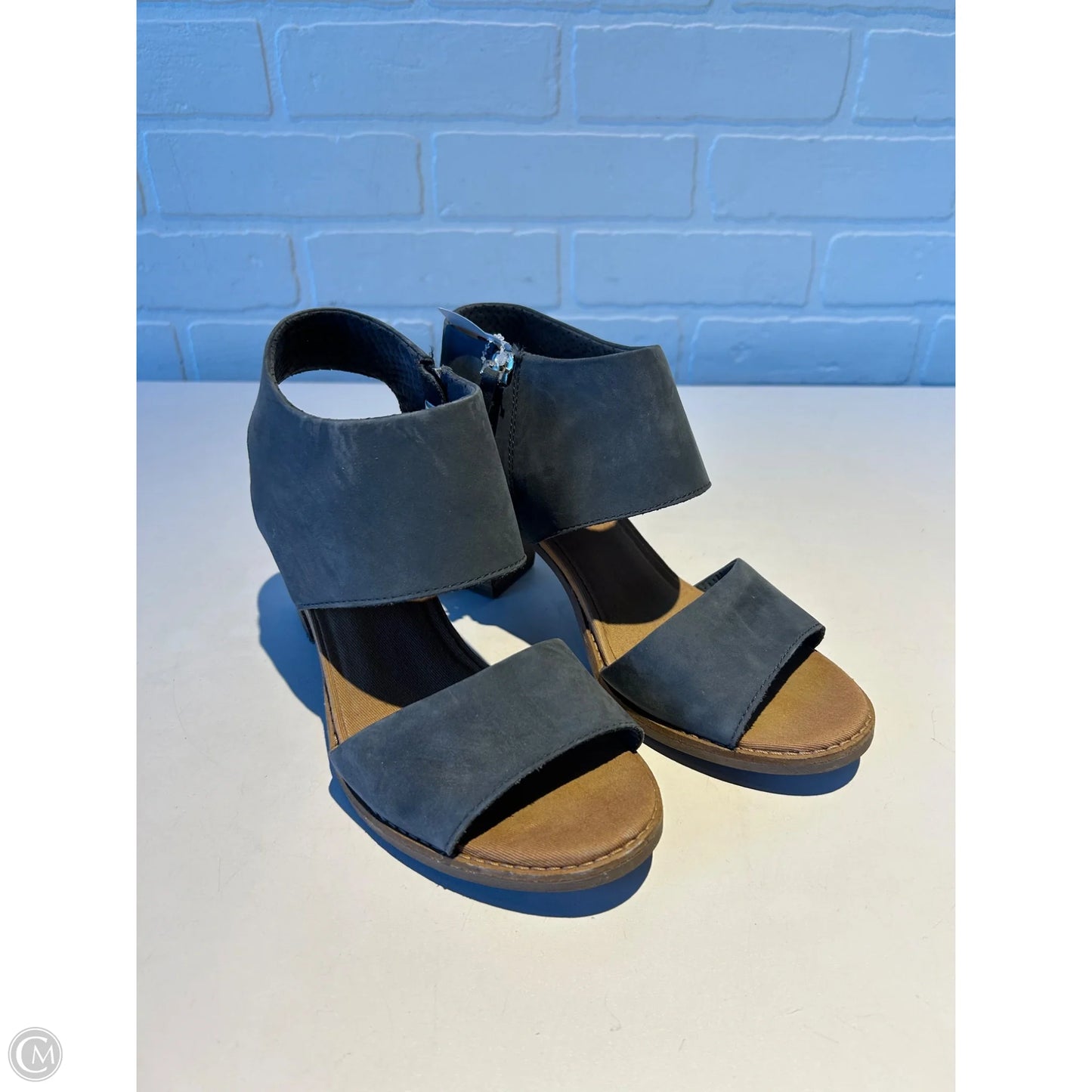 Sandals Heels Block By Toms In Grey, Size: 7.5