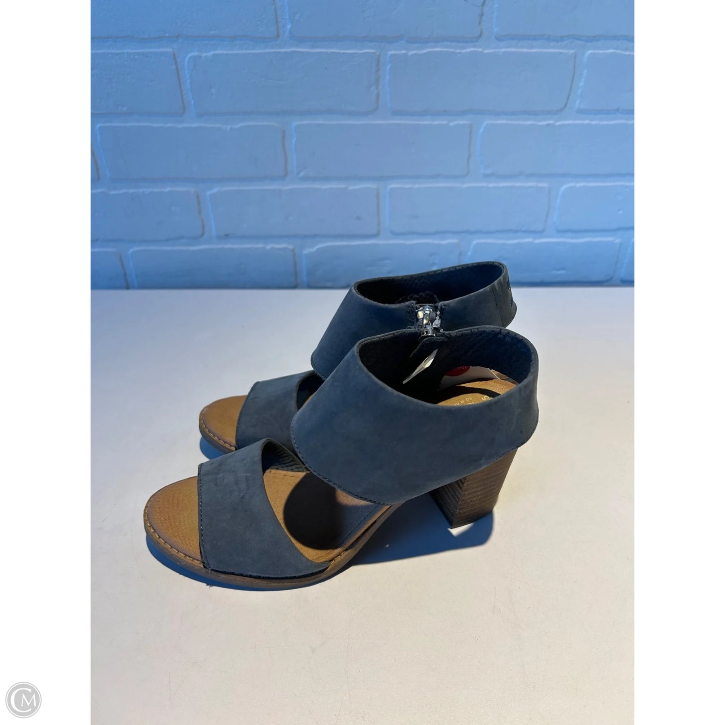 Sandals Heels Block By Toms In Grey, Size: 7.5