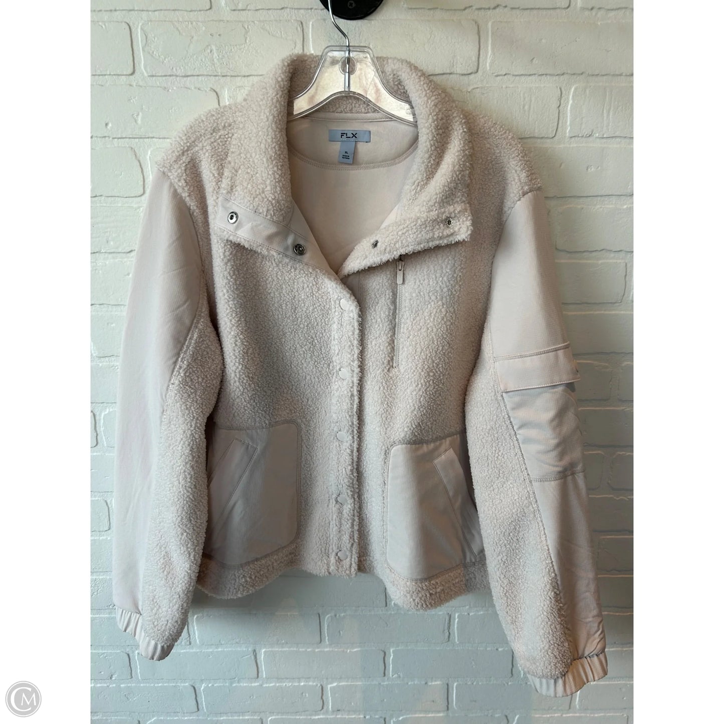 Jacket Fleece By Flx In Cream, Size: Xl