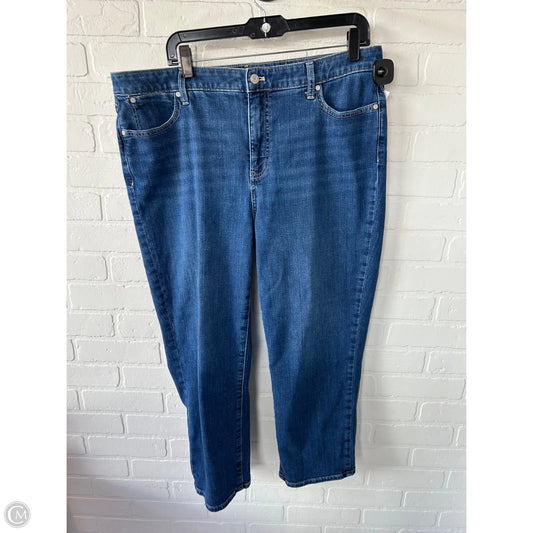 Jeans Straight By Talbots In Blue Denim, Size: 14
