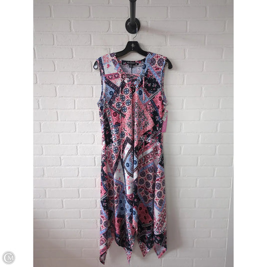 Dress Casual Midi By Nina Leonard In Blue & Pink, Size: M